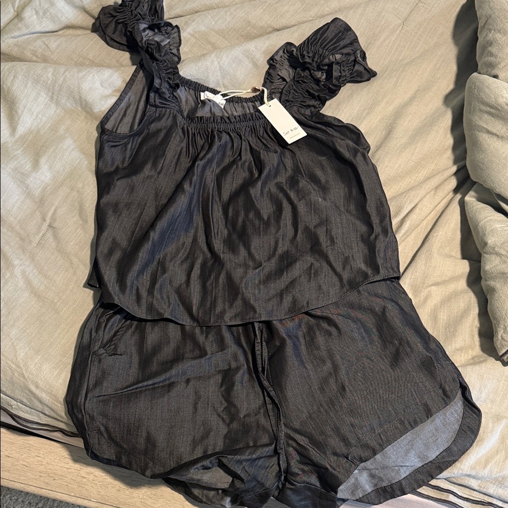 Women's Black Ruffled Set
